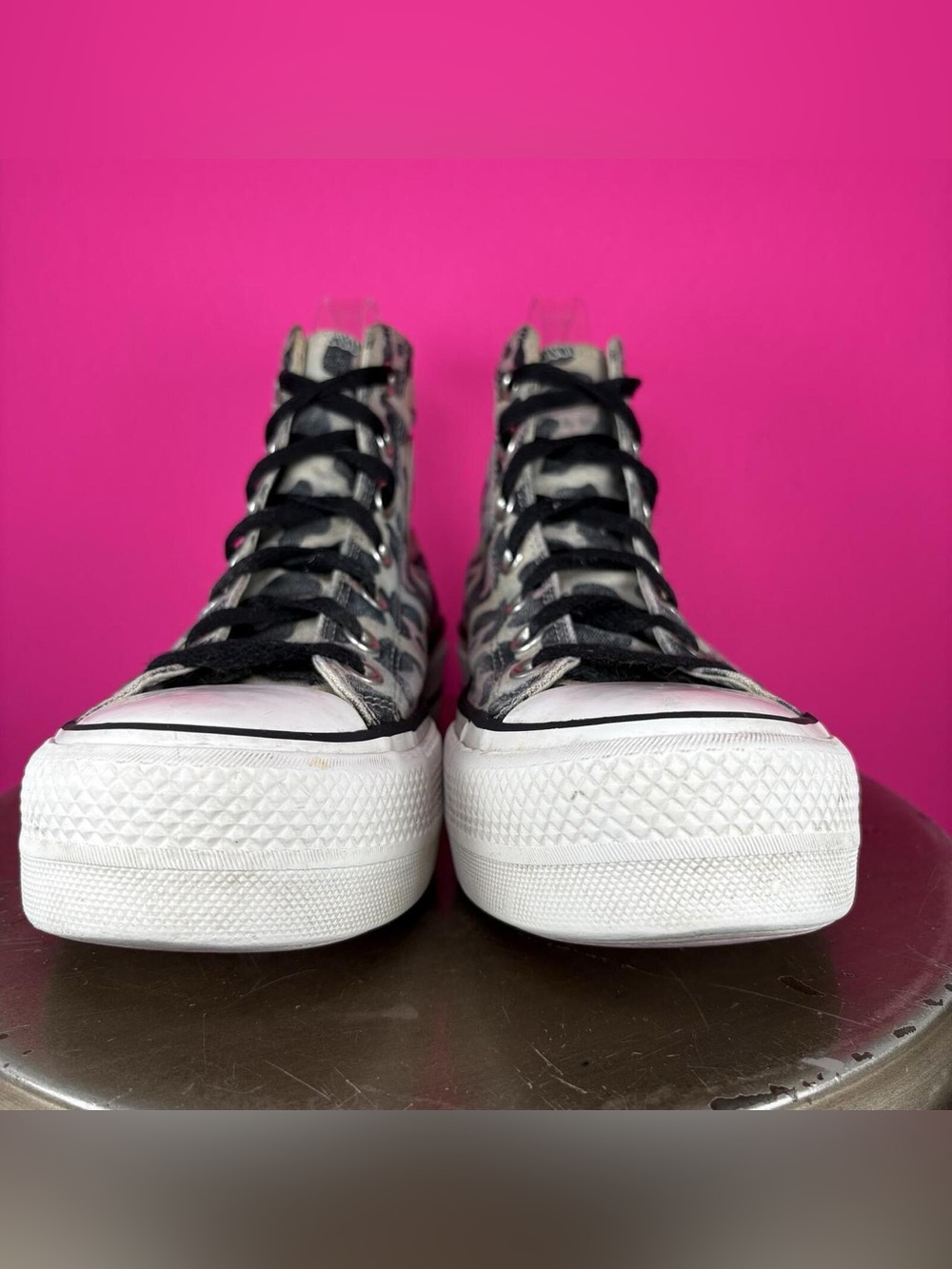 Converse Chuck Taylor All Start Lift High Leopard Print Platform Sneaker US 7 - Picture 2 of 7